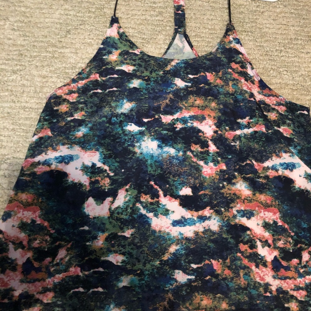 Spaghetti strap galaxy-esque print